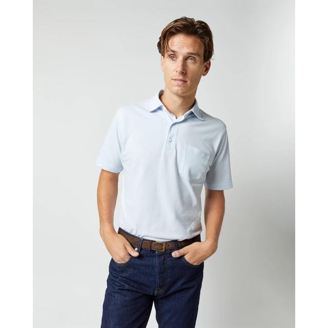 Short-Sleeved Polo Pale Blue Pima Pique Product Image