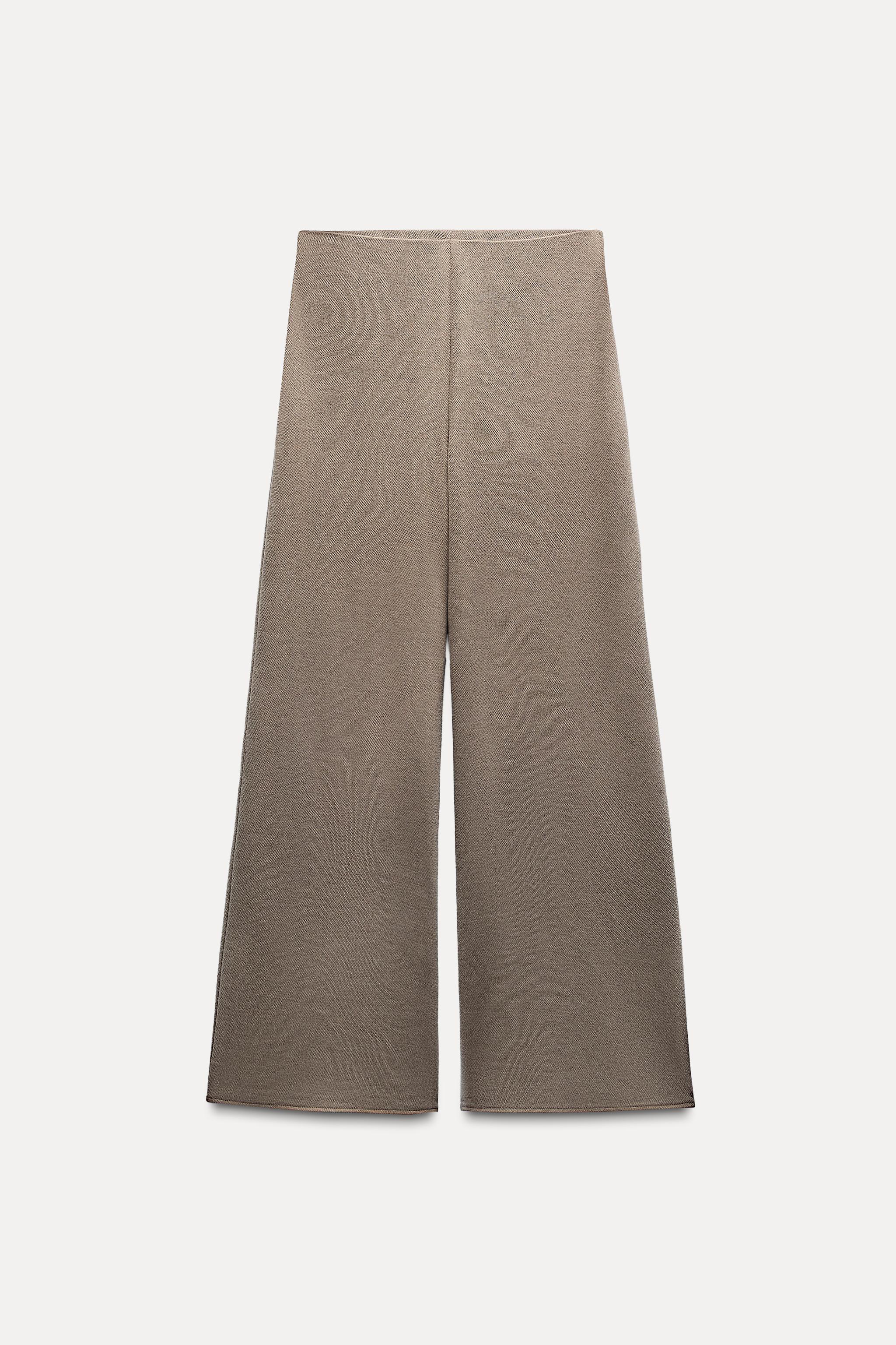 WIDE LEG SOFT PIQUÉ PANTS Product Image