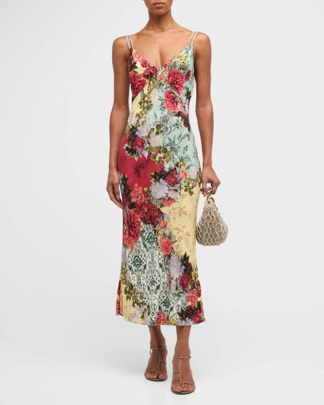 Kiro Floral V-Neck Slip Dress Product Image