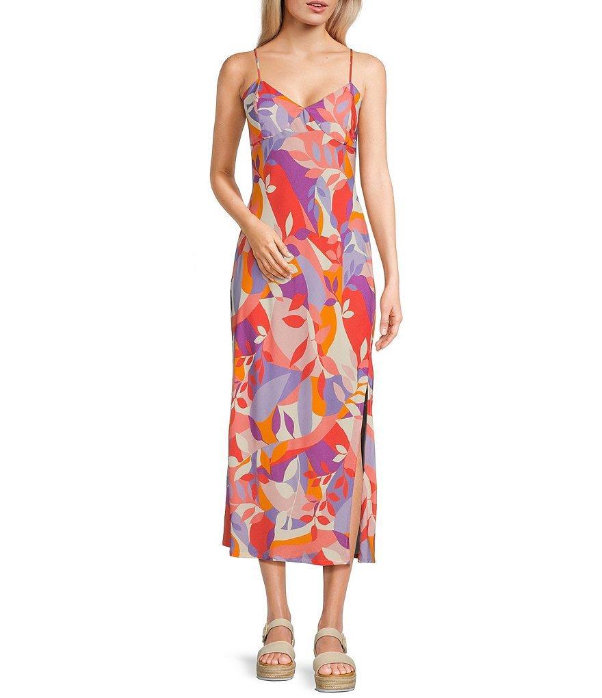 Hurley Quilted Vines Abstract Print Midi Slip Dress product image