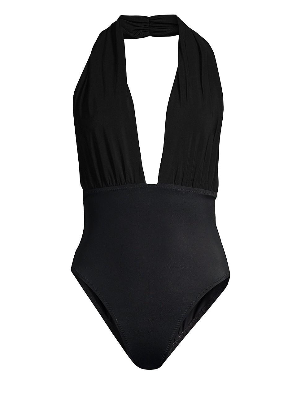 Norma Kamali Halter Low Back One-Piece Swimsuit Product Image