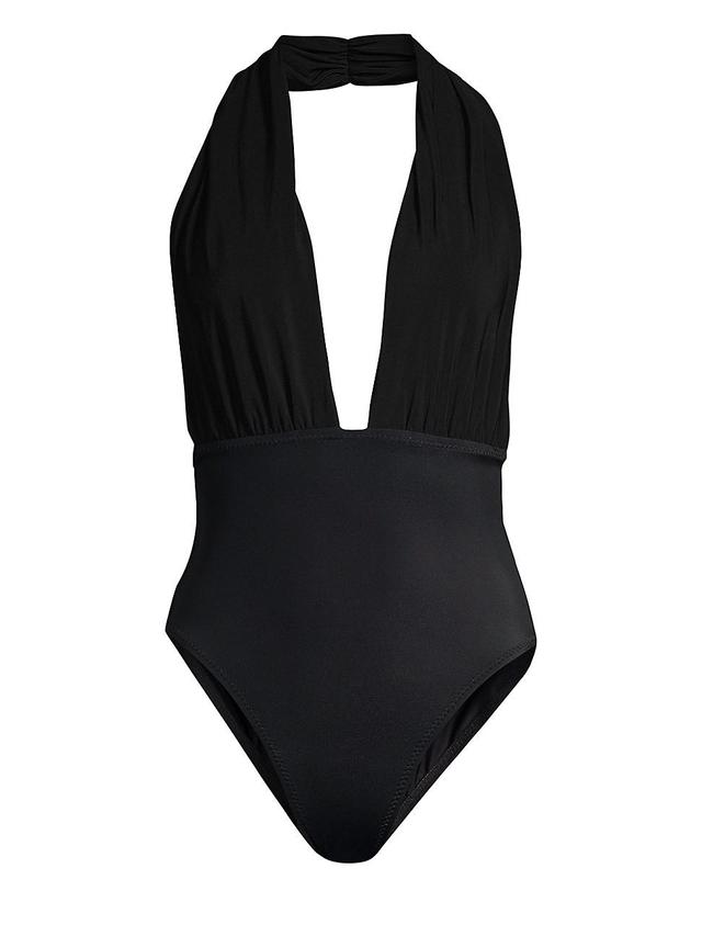 Norma Kamali Halter Low Back One Piece Swimsuit Product Image