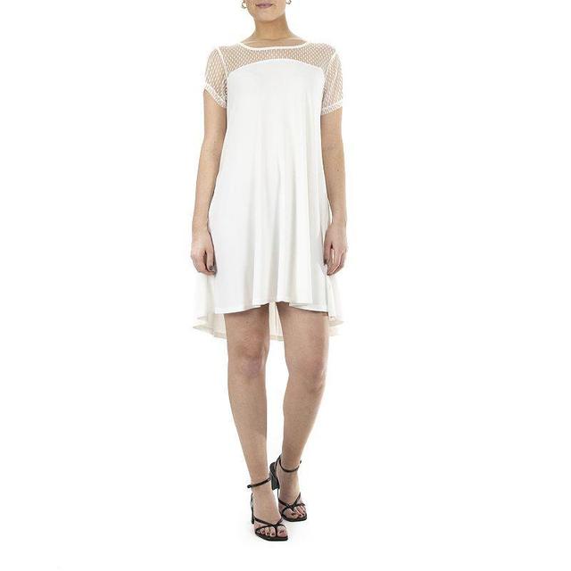 Womens Nina Leonard Sheer Dot Mesh Swing Dress Product Image