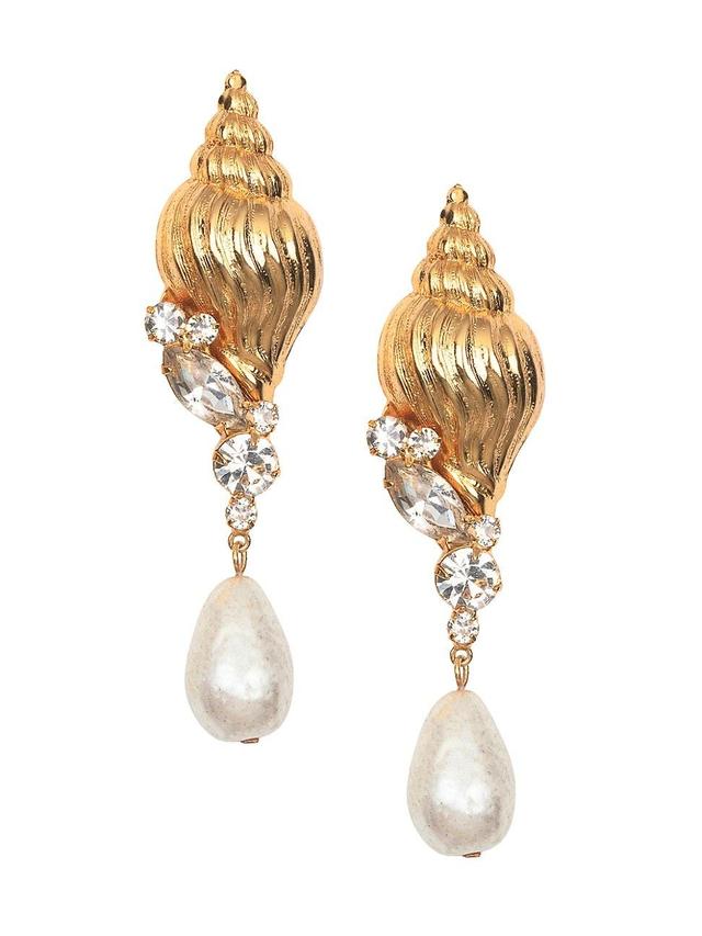 Womens Aspene 18K-Gold-Plated, Imitation Pearl & Crystal Drop Earrings Product Image