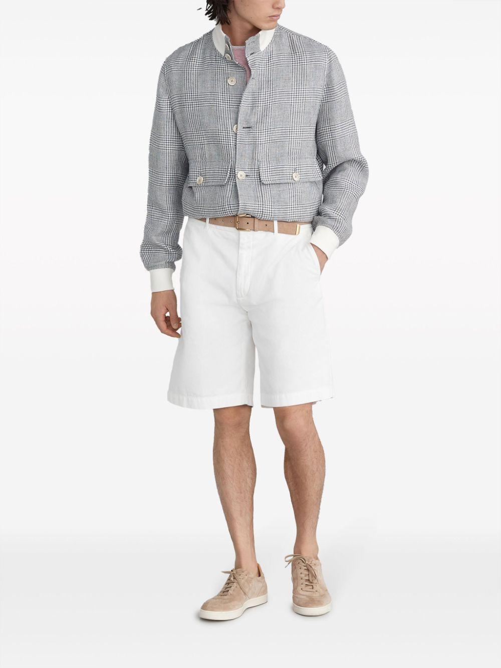 Knee-length Twill Bermuda Shorts In White Product Image