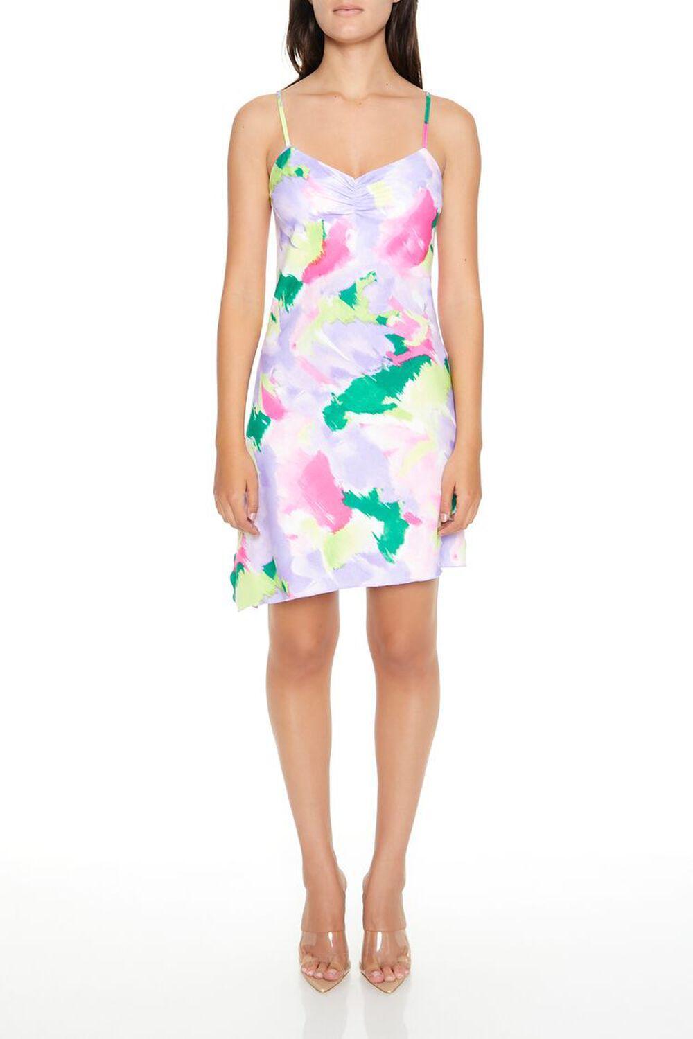 Watercolor Print Mini Slip Dress | Forever 21 Product Image