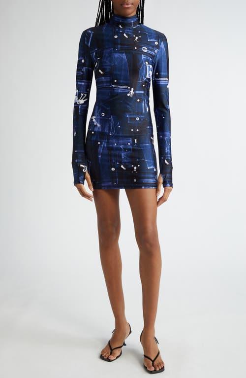 Coperni High Neck Fitted Mini Dress in Navy - Navy. Size XS (also in ). Product Image