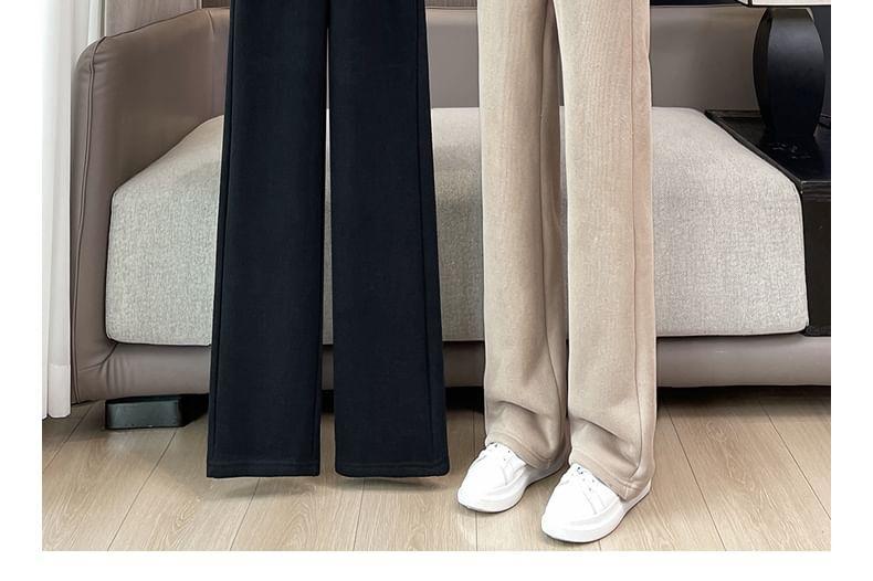 High Waist Plain Loose Fit Sweatpants Product Image