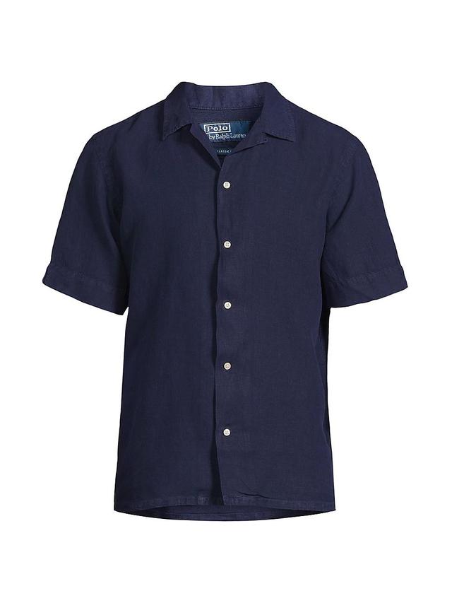 Mens Classic-Fit Linen Camp Shirt Product Image