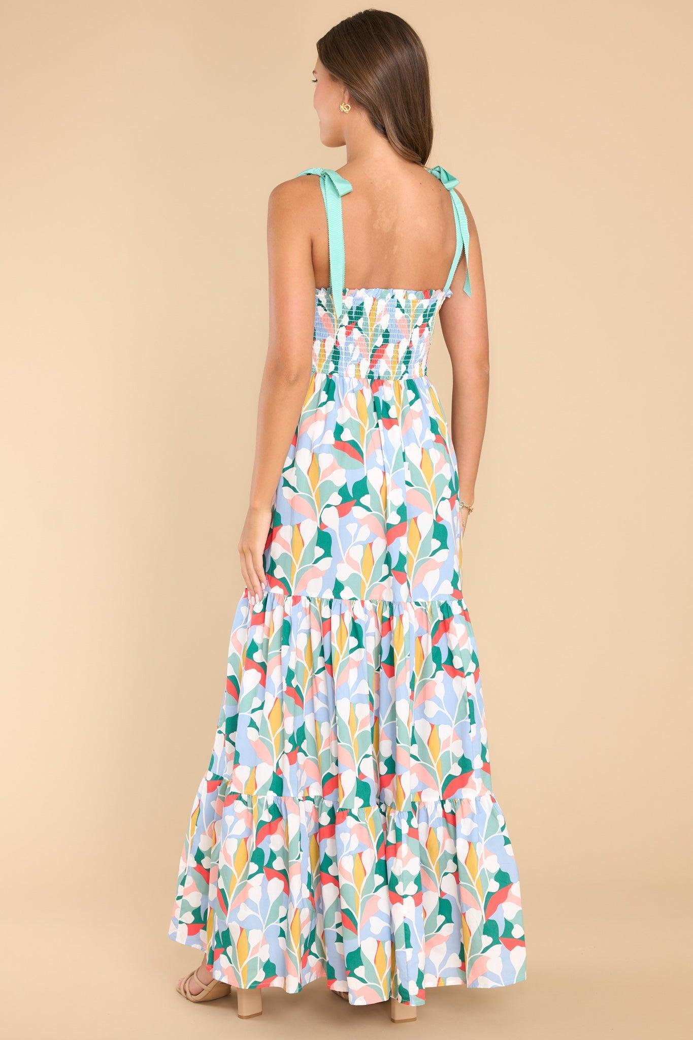 Aura Wishing For You Sky Blue Multi Print Maxi Dress Product Image