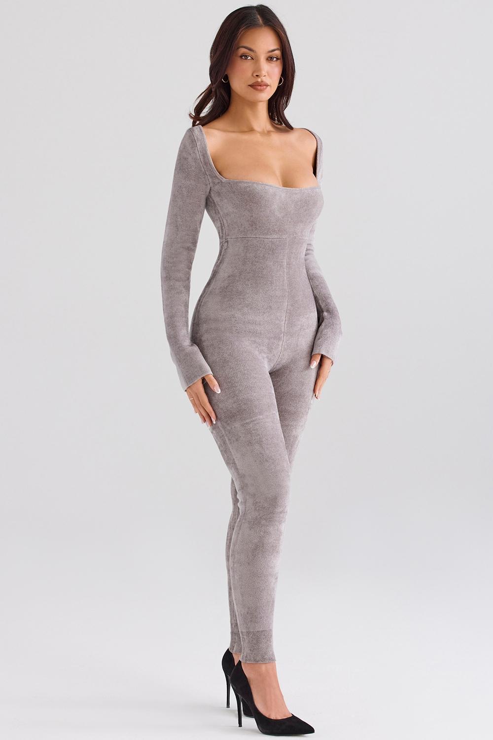 Isis Mink Heavy Chenille Loungewear Jumpsuit Product Image