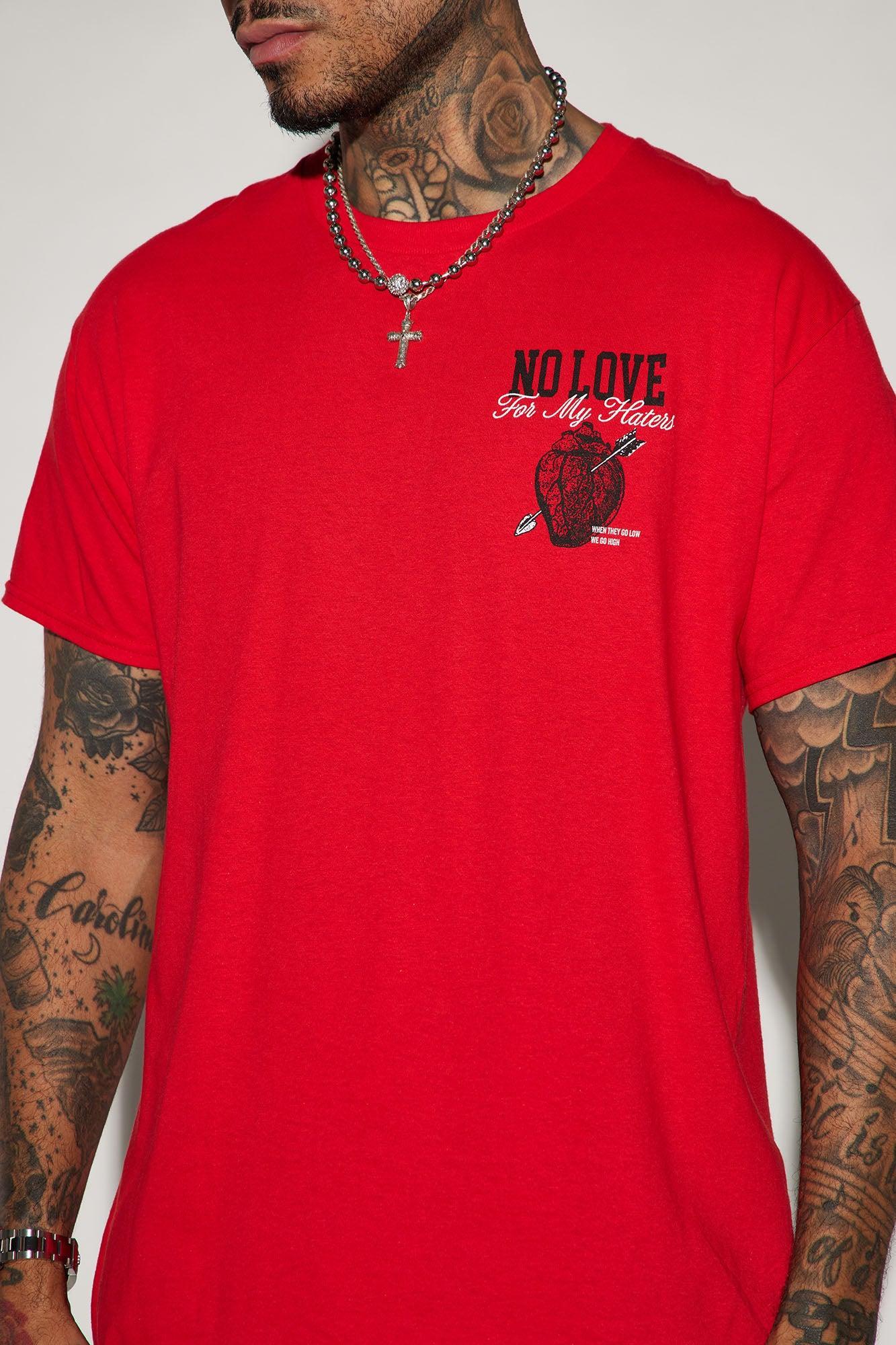 No Love For My Haters Short Sleeve Tee - Red Product Image