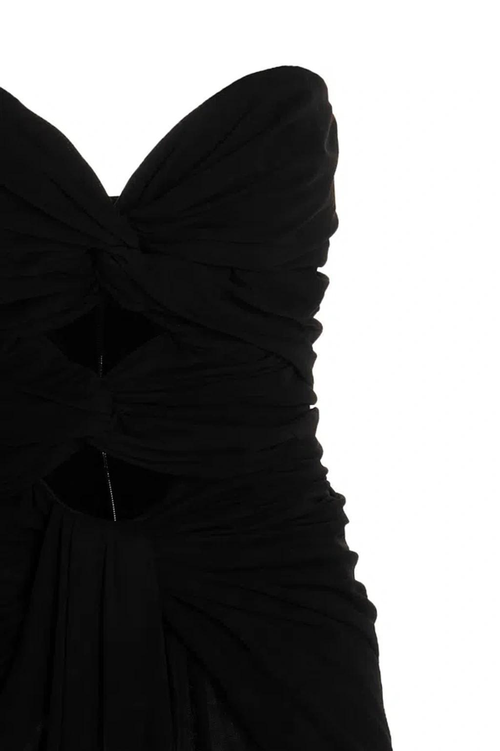 Cut-out Detailed Crepe Jersey Dress In Noir Product Image