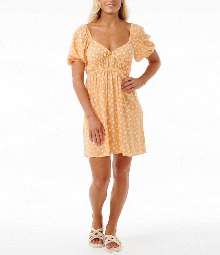 Rip Curl Puffed Sleeve High Density Ditsy Floral Dress Product Image