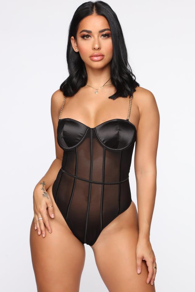 Chain To You Bodysuit - Black Product Image