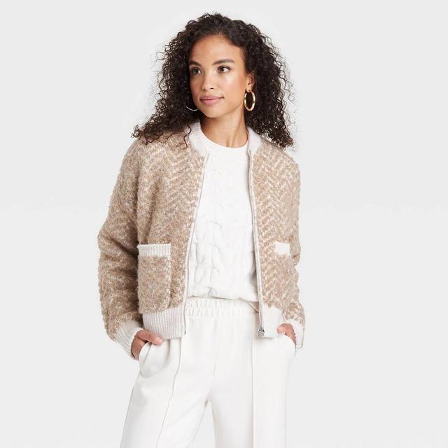 Womens Lady Bomber Jacket - A New Day Camel XL Product Image