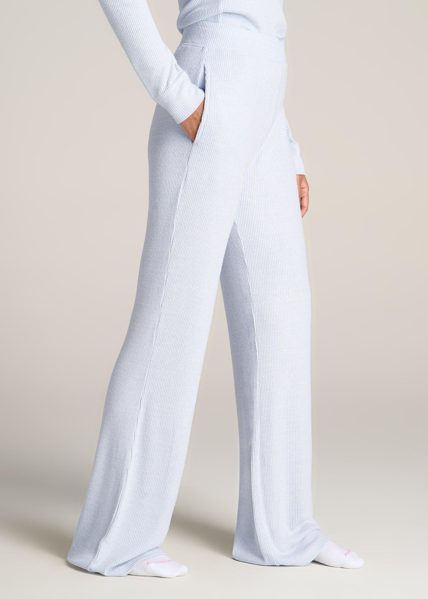 Women's Ribbed Flare Extra-Long Lounge Pants in Bluebird Mix Female Product Image