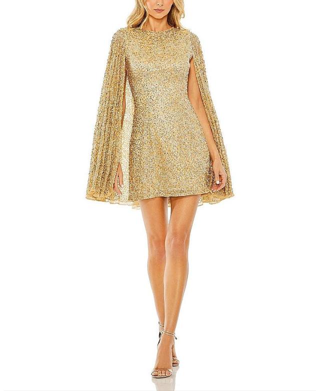 Womens Sequined Cape Minidress Product Image