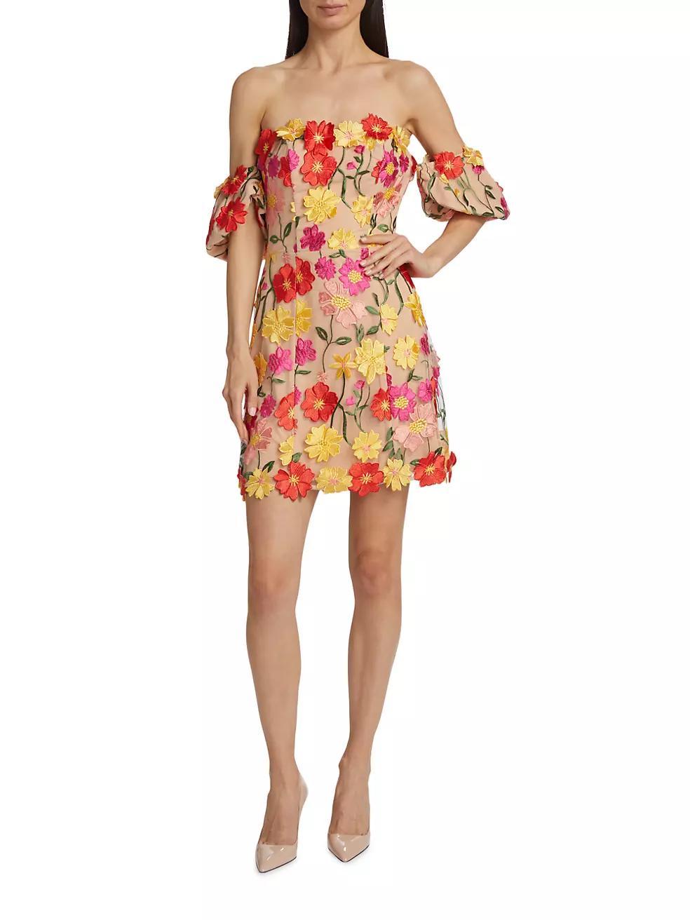 Stephanie Floral Embroidered Minidress Product Image