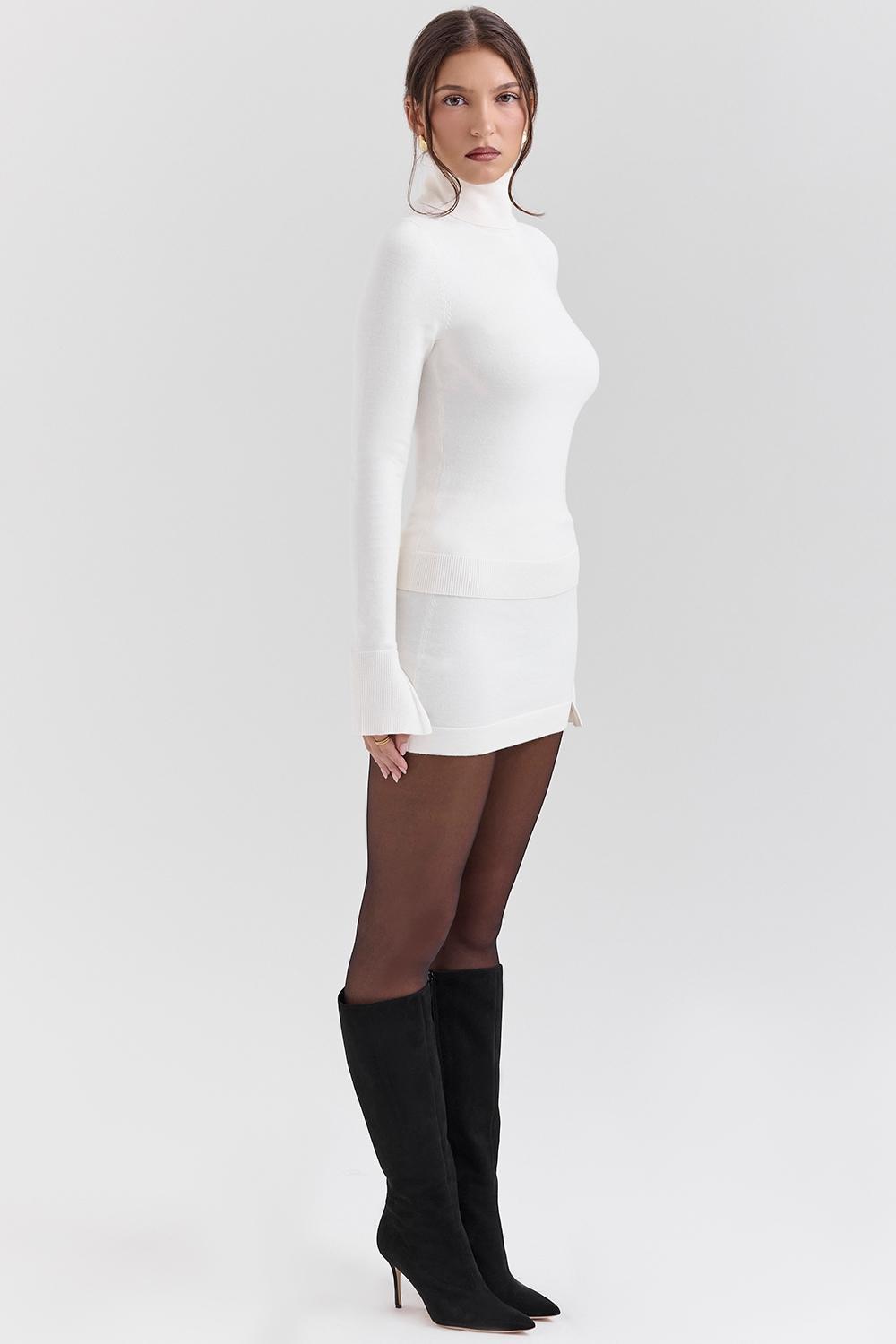 Asher Ivory Cashmere Mini Skirt Product Image