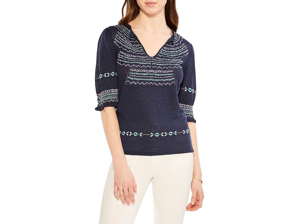 NIC+ZOE Fair Isle Puff Sleeve Sweater Product Image