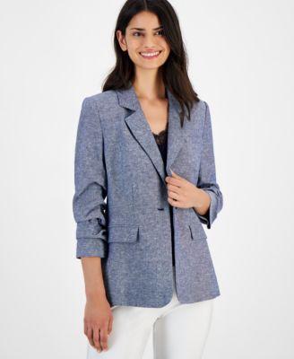 Women's Ruched-Sleeve Blazer Product Image