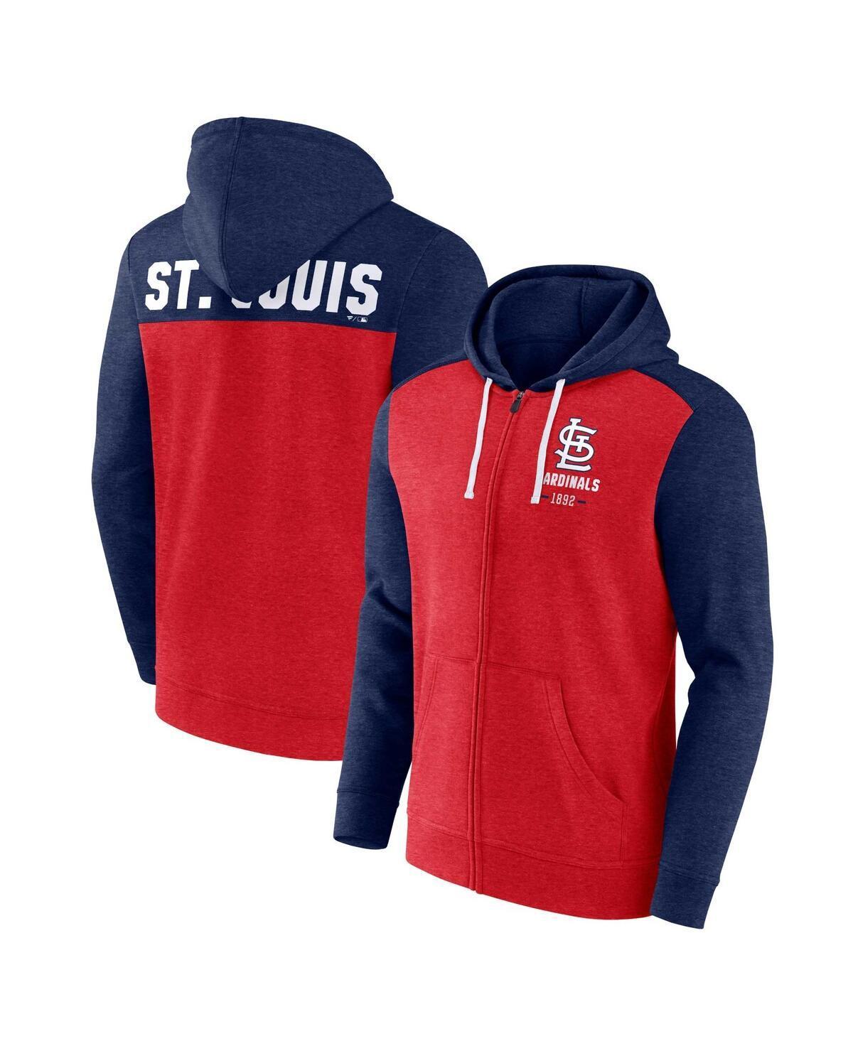 Mens Fanatics Branded Heathered /Heathered Navy St. Louis Cardinals Blown Away Full-Zip Hoodie Product Image