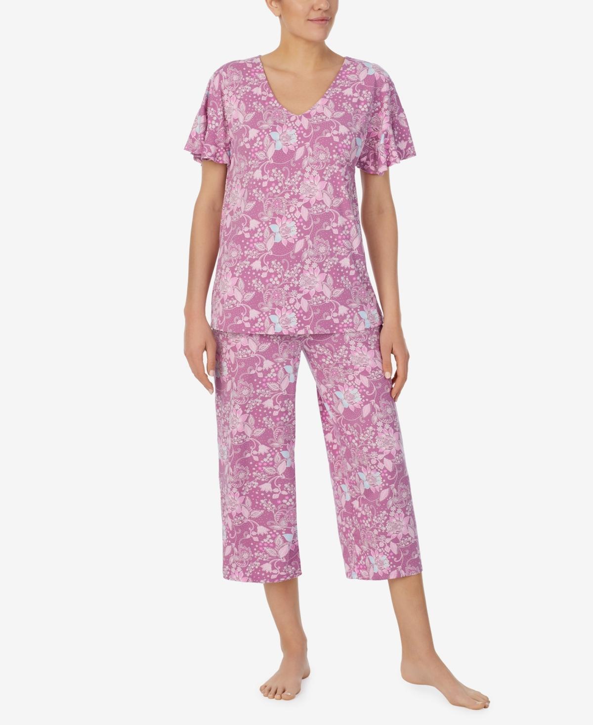 Ellen Tracy Womens Short Sleeve 2 Piece Pajama Set Product Image