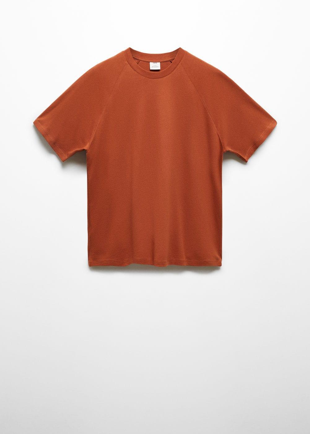 MANGO MAN - Relaxed fit cotton t-shirt burnt orangeMen Product Image