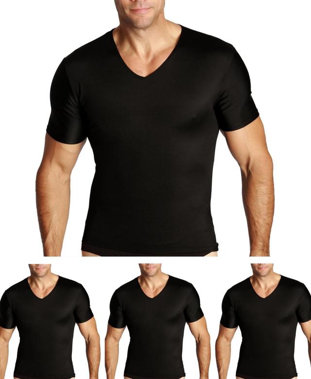 Insta Slim Mens 3 Pack Compression Short Sleeve V-Neck T-Shirts Product Image