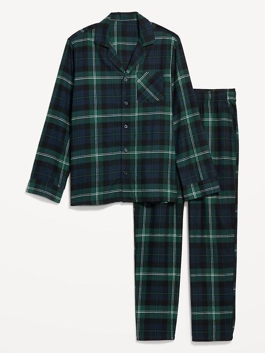 Printed Flannel Pajama Set Product Image