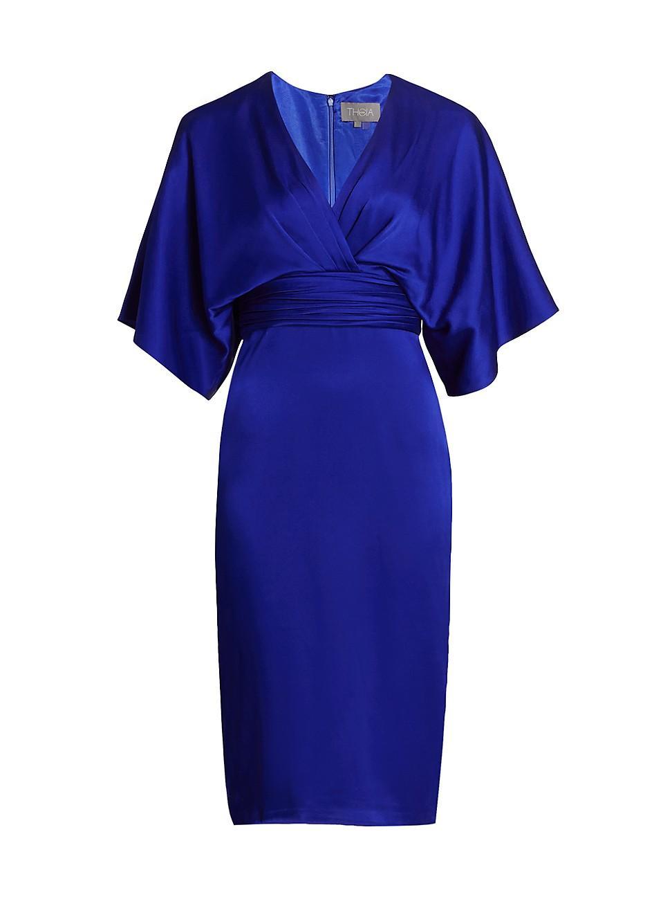 Womens V-Neck Satin Dress Product Image