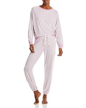 Honeydew Intimates Star Seeker Brushed Jersey Lounge Set (Serenity Gingham) Women's Pajama Sets Product Image