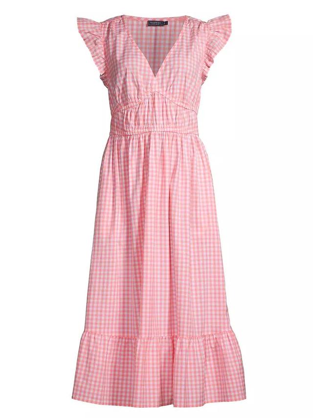 Palm Poplin Flutter Midi-Dress Product Image