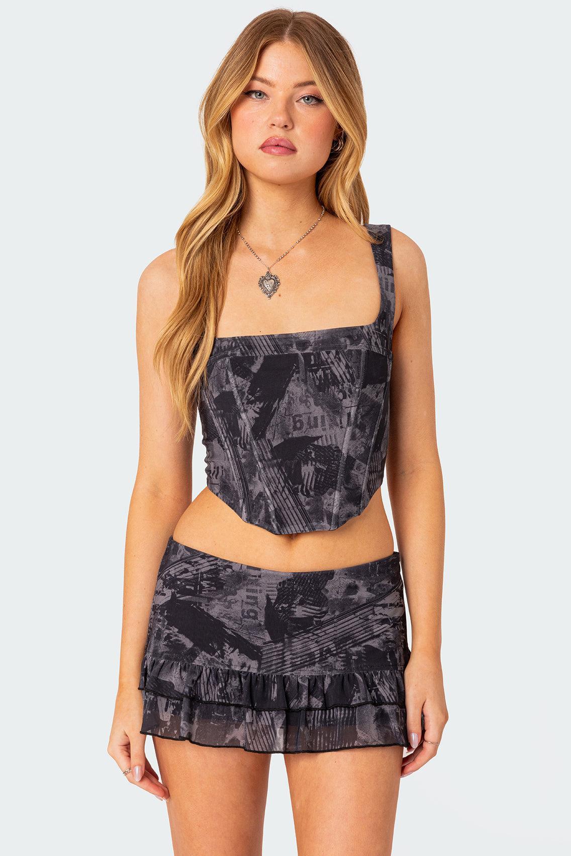 Nightlife Printed Ruffle Mini Skort Product Image