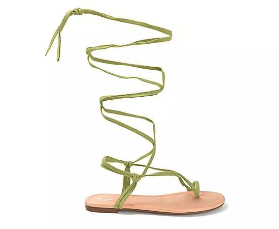 Journee Collection Mischa Womens Lace-Up Sandals Green Product Image