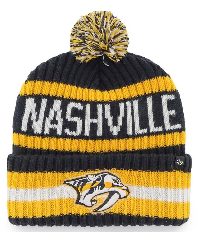 Mens Navy Nashville Predators Bering Cuffed Knit Hat with Pom Product Image