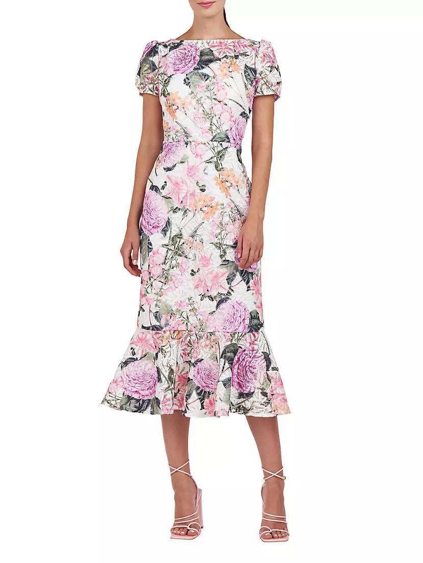 Fern Floral Lace Midi-Dress Product Image