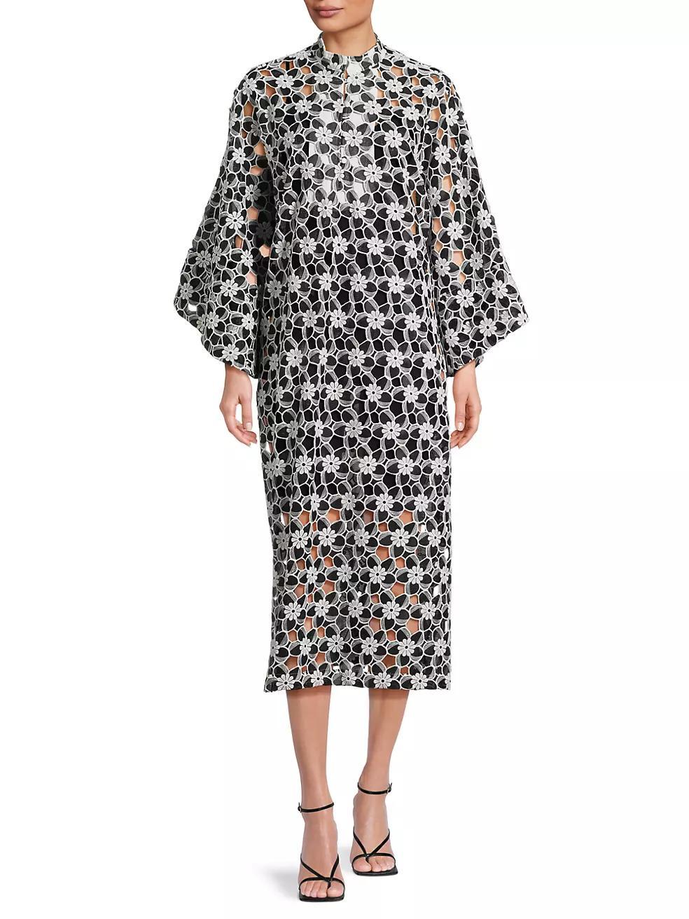 Floral Embroidered Midi-Caftan Product Image