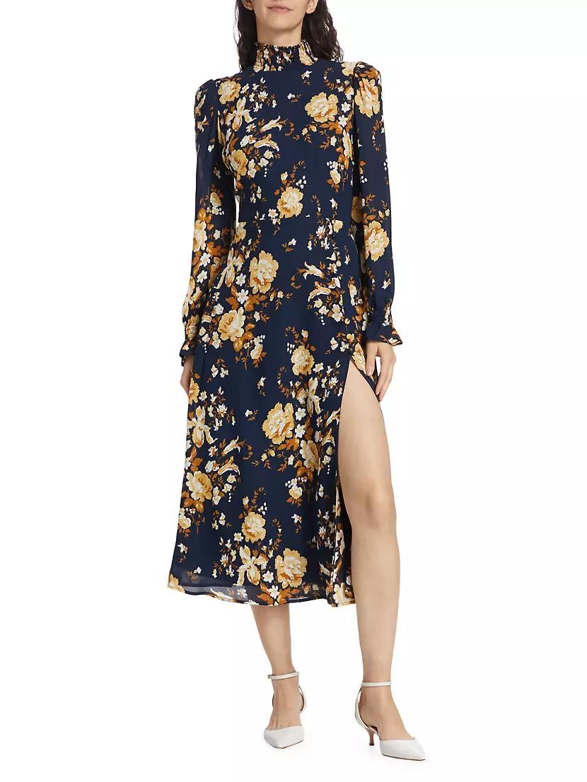 Stevi Floral Mock Turtleneck Midi-Dress Product Image