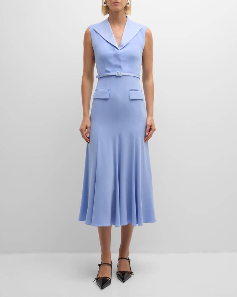 Sleeveless Satin Crepe Midi Shirtdress With Belt product image