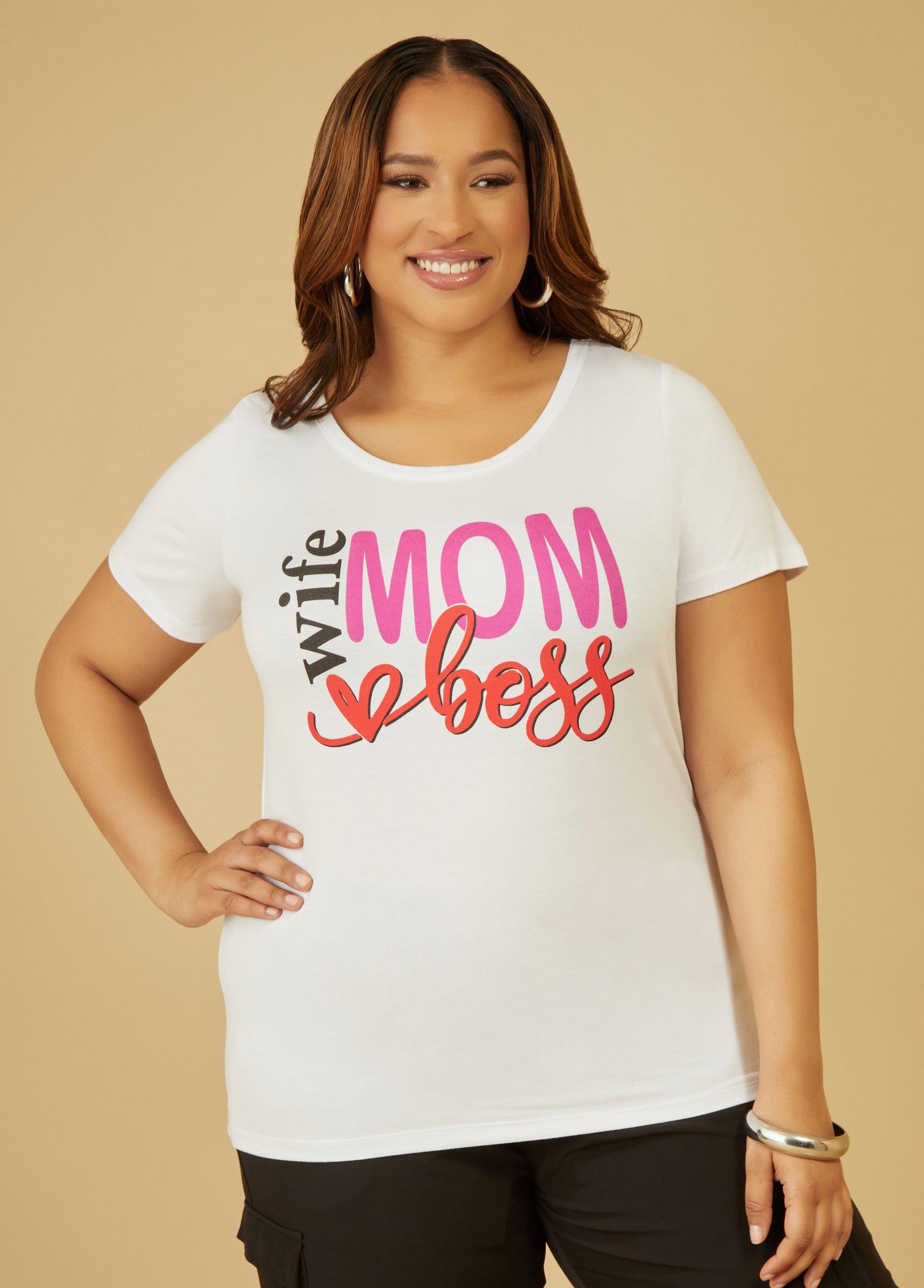 Plus Size Wife Mom Boss Graphic Tee Ashley Stewart product image