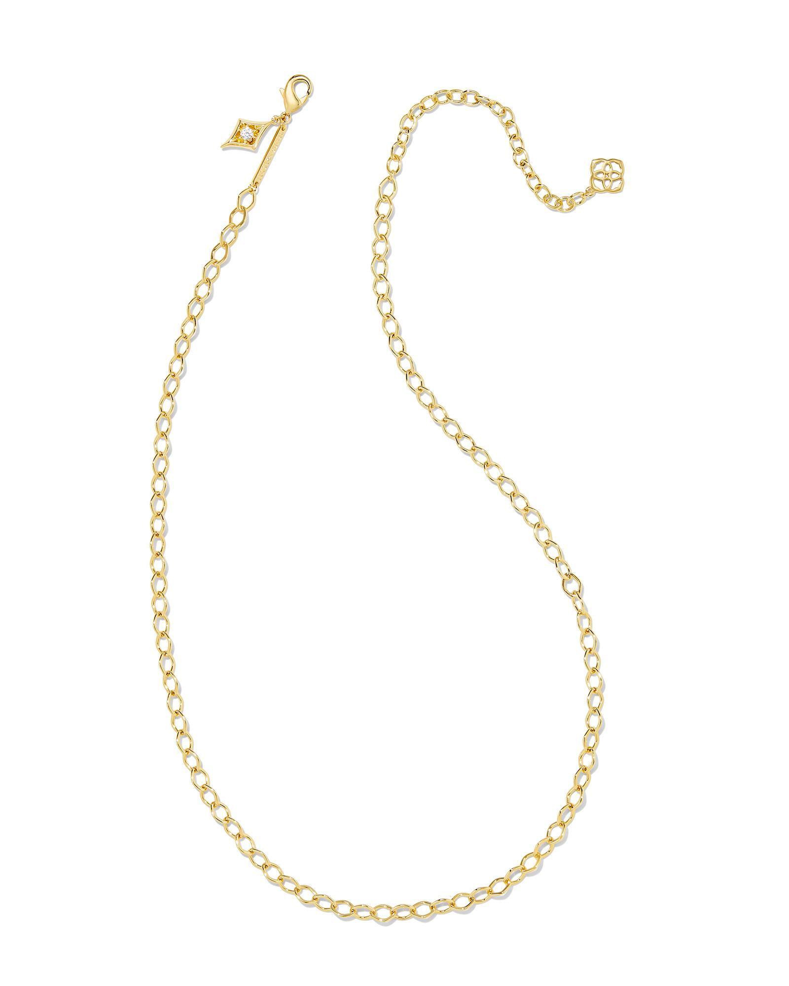 Kit Gold Chain Necklace in White Crystal Product Image