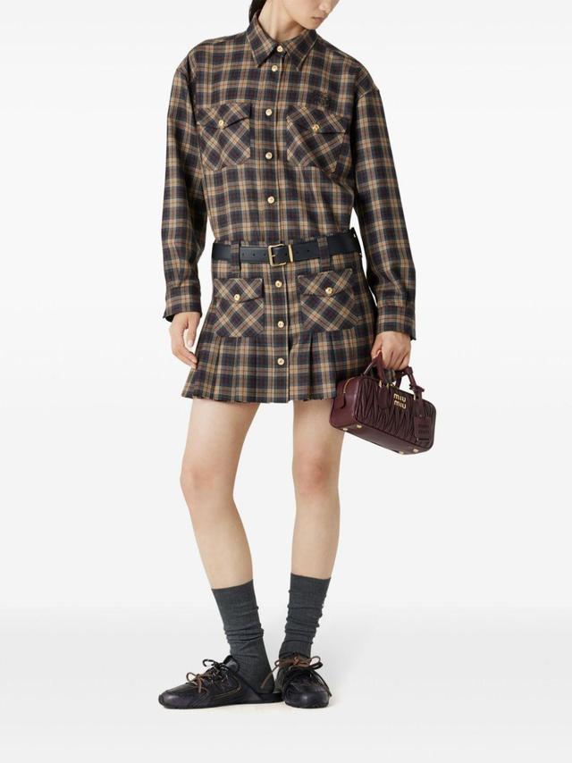 pleated tartan miniskirt Product Image