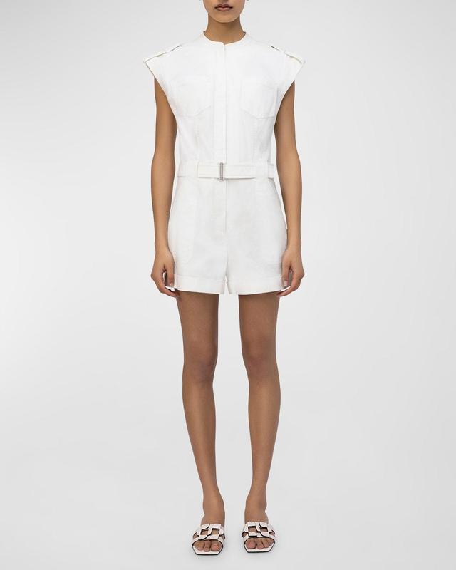 Tinka Stretch Cotton Belted Romper Product Image