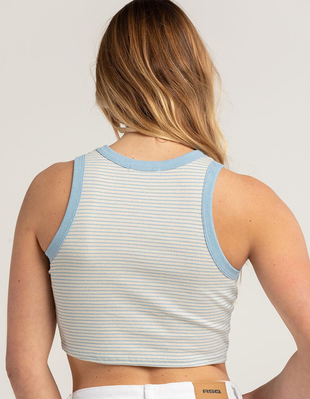 FULL TILT Womens Stripe Muscle Tank Top Product Image