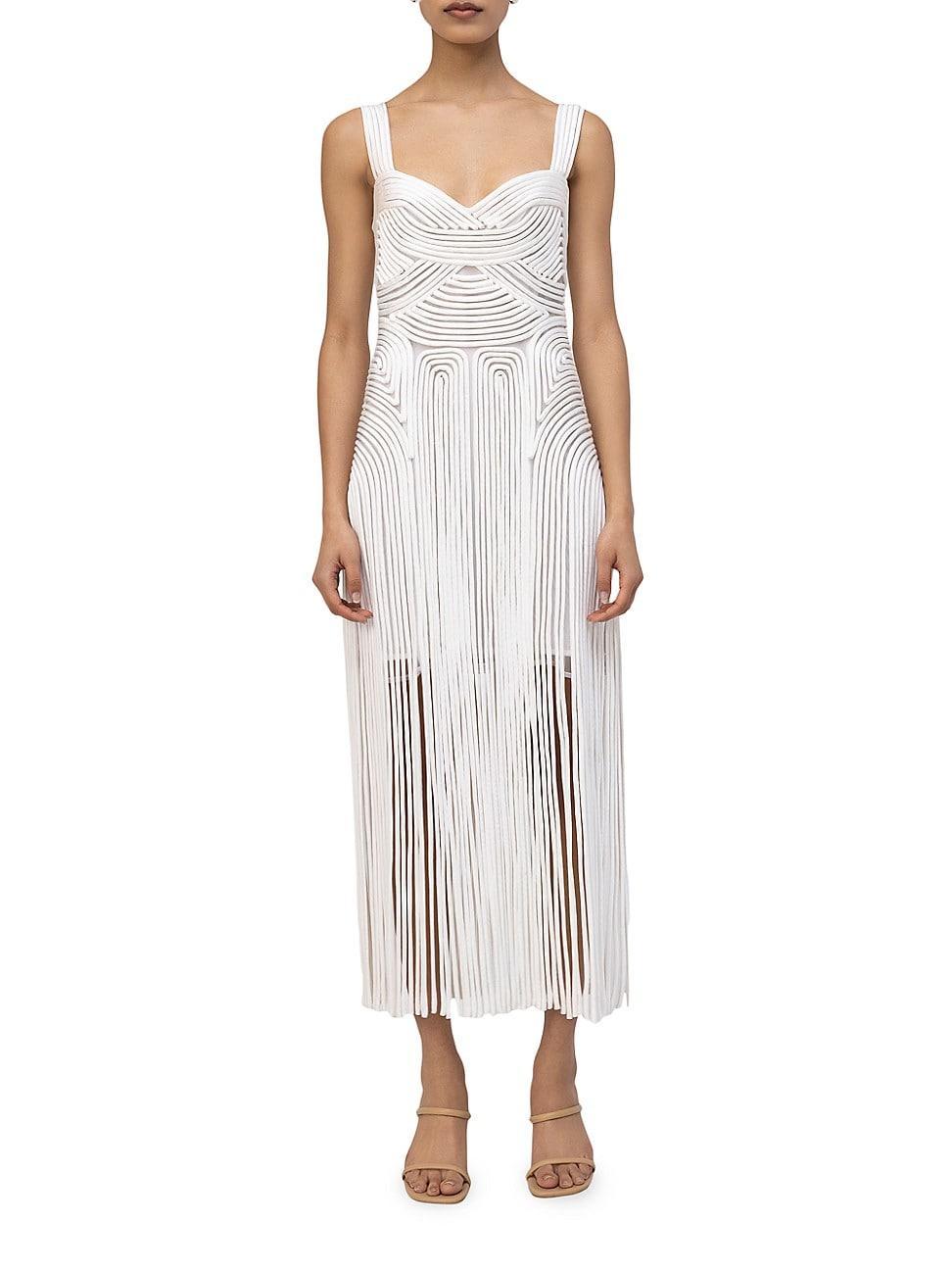 Womens Darby Fringe Hem Cord Midi-Dress Product Image