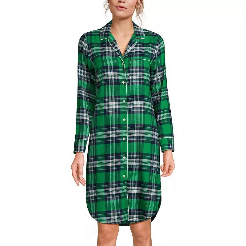 Womens Lands End Drapey Flannel Sleepshirt Nightgown Product Image