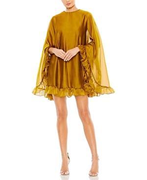 Mac Duggal High Neck Ruffle Hem Cape Mini Dress Product Image