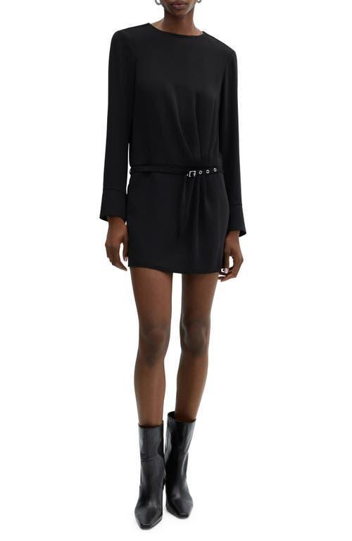 MANGO Felicia Belted Long Sleeve Minidress Product Image